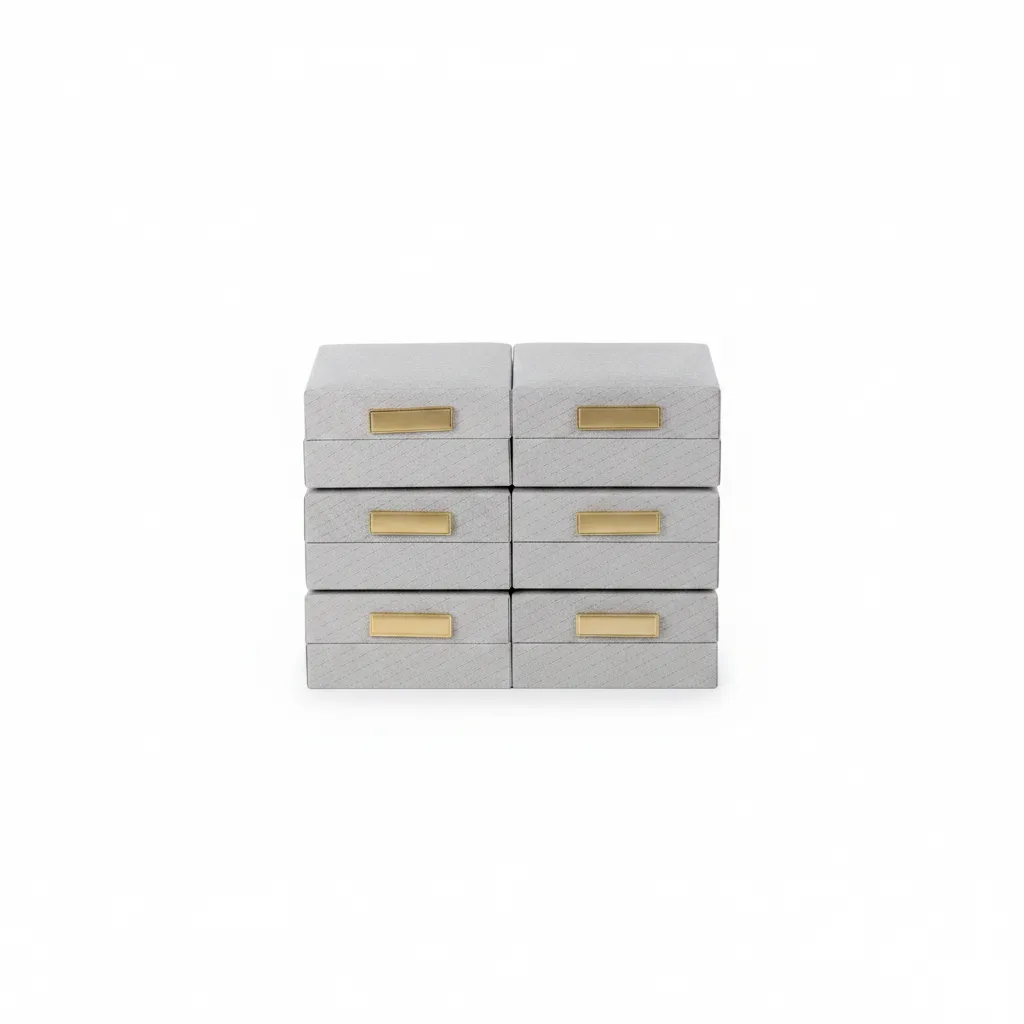 Empaque Deluxe Gris 7 × 8 × 3,5 cm - Paquete x6