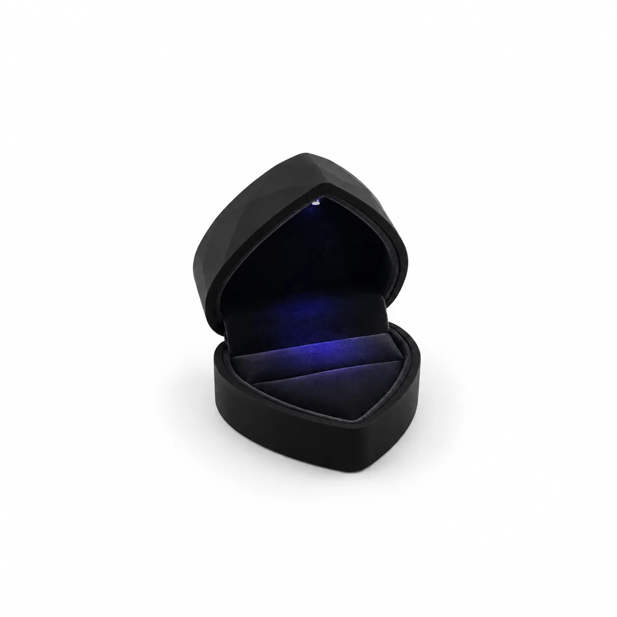 Empaque Corazón Negro con Luz 7 × 6,5 × 4 cm